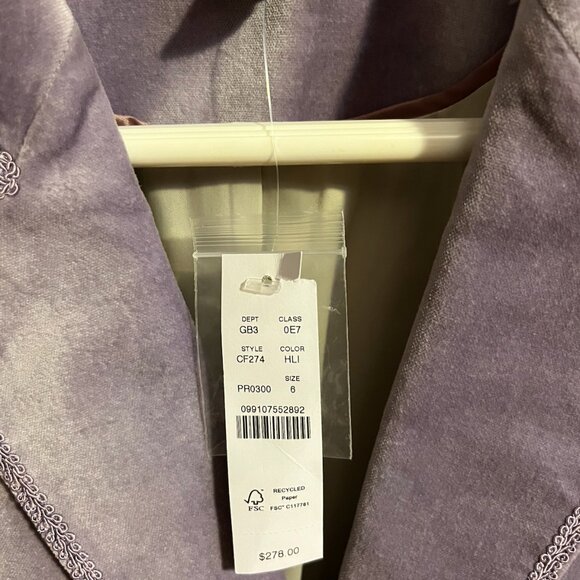 NWT Gorgeous J. Crew hazy lilac Blazer. Size 6. - Picture 5 of 5